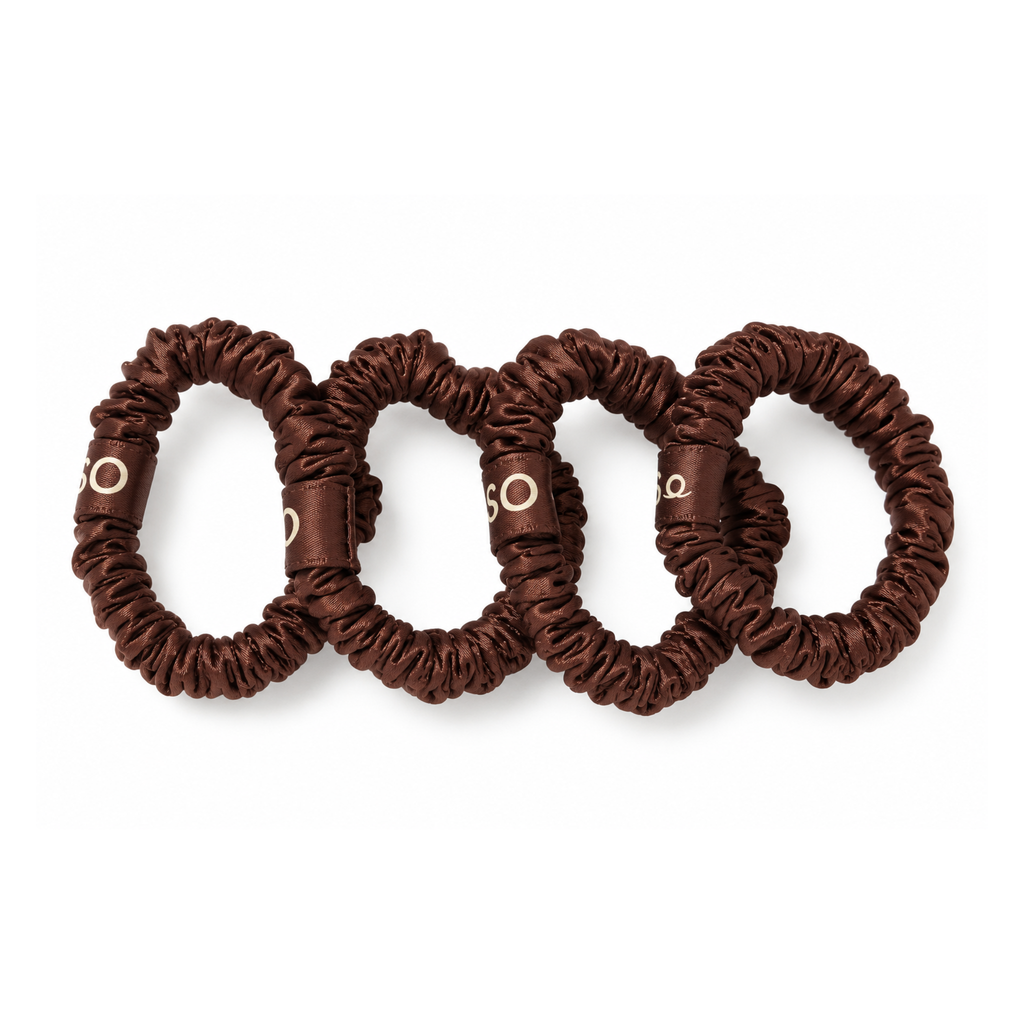 Slim Satin Scrunchies (Pack of 4)