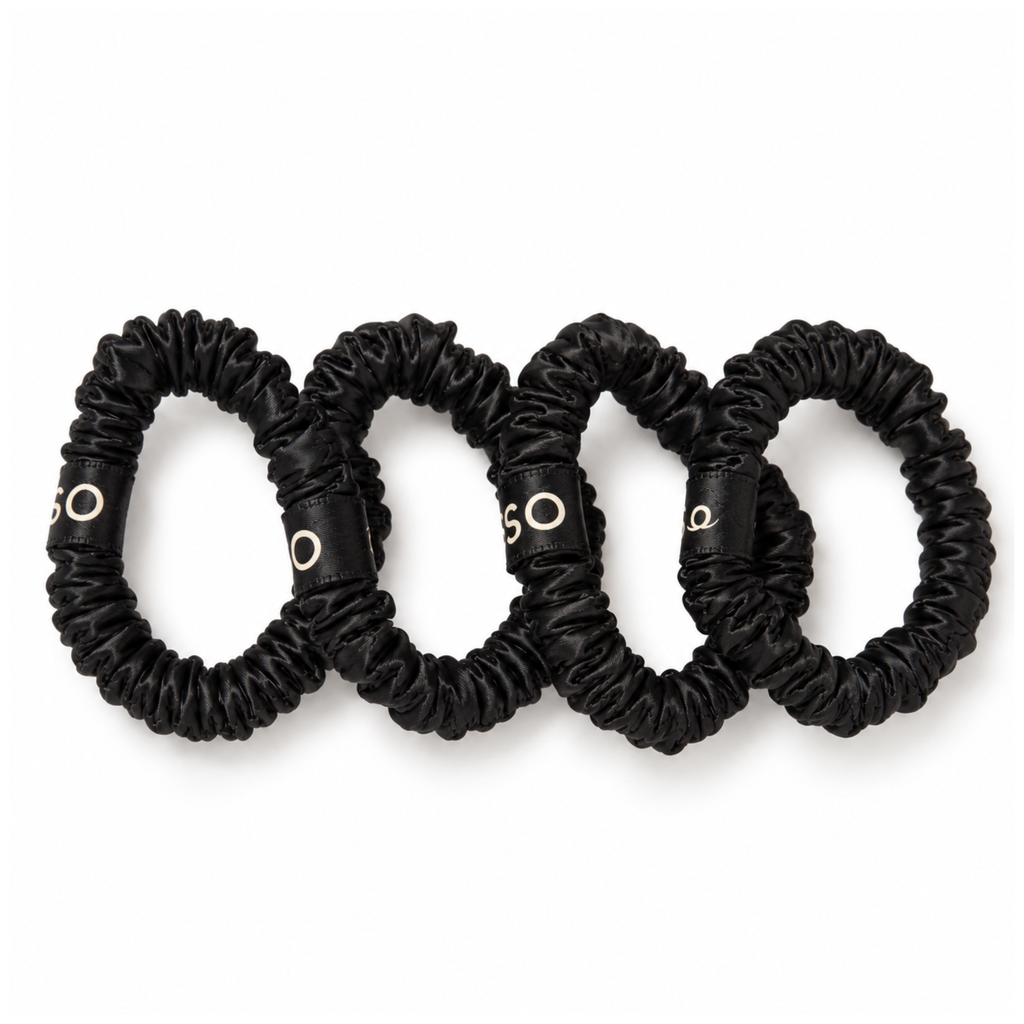 Slim Satin Scrunchies (Pack of 4)
