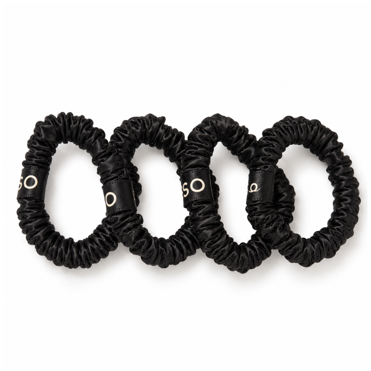 Slim Satin Scrunchies (Pack of 4)