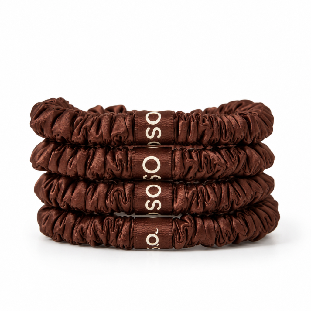 Slim Satin Scrunchies (Pack of 4)
