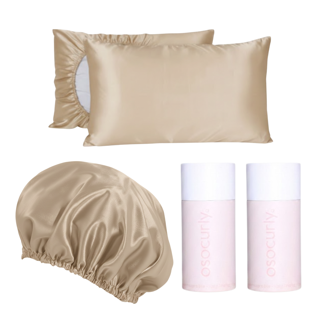 Reversible Satin Pillowcase & Bonnet Bundle for Curly Hair | O So Curly