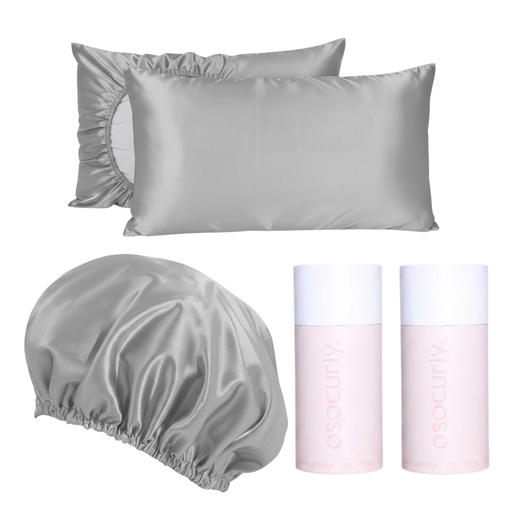 Reversible Satin Pillowcase & Bonnet Bundle for Curly Hair | O So Curly