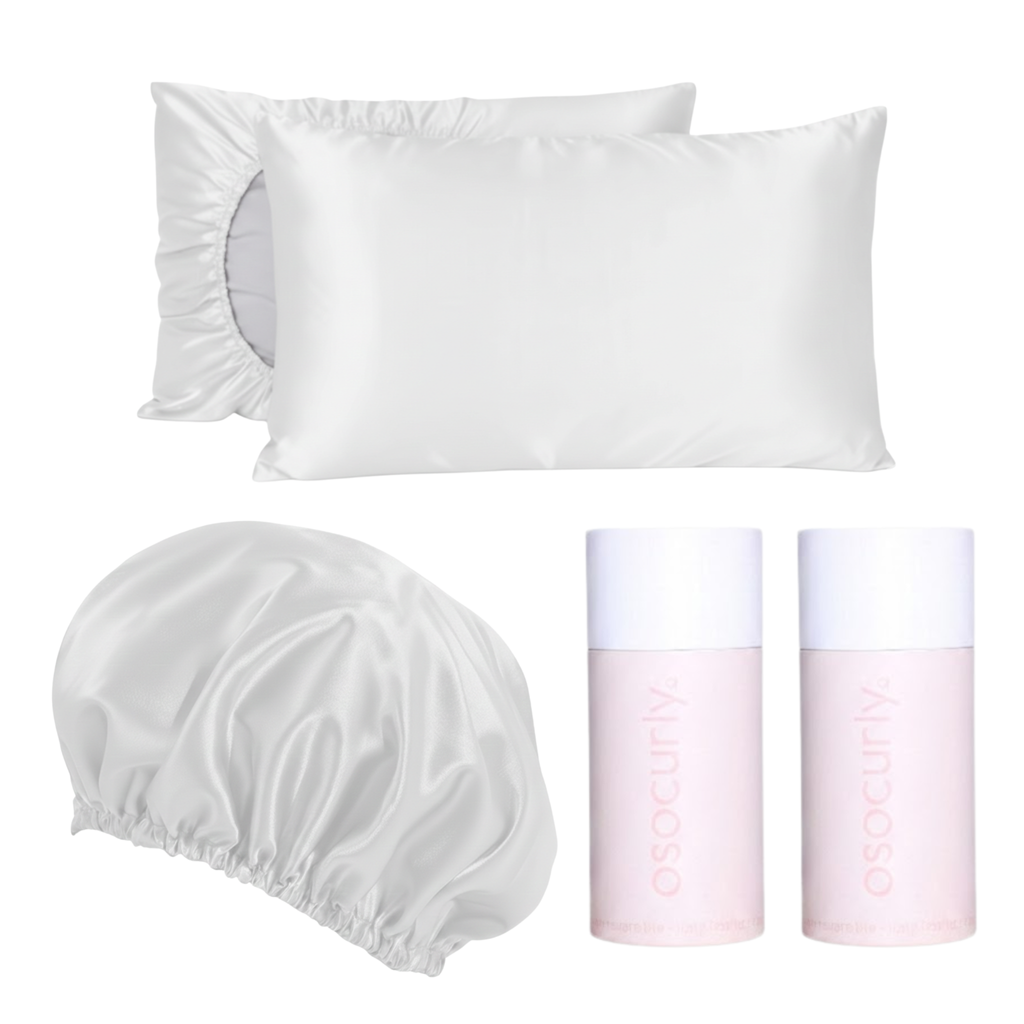 Reversible Satin Pillowcase & Bonnet Bundle for Curly Hair | O So Curly
