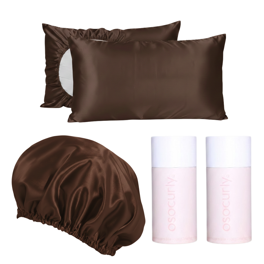 Reversible Satin Pillowcase & Bonnet Bundle for Curly Hair | O So Curly