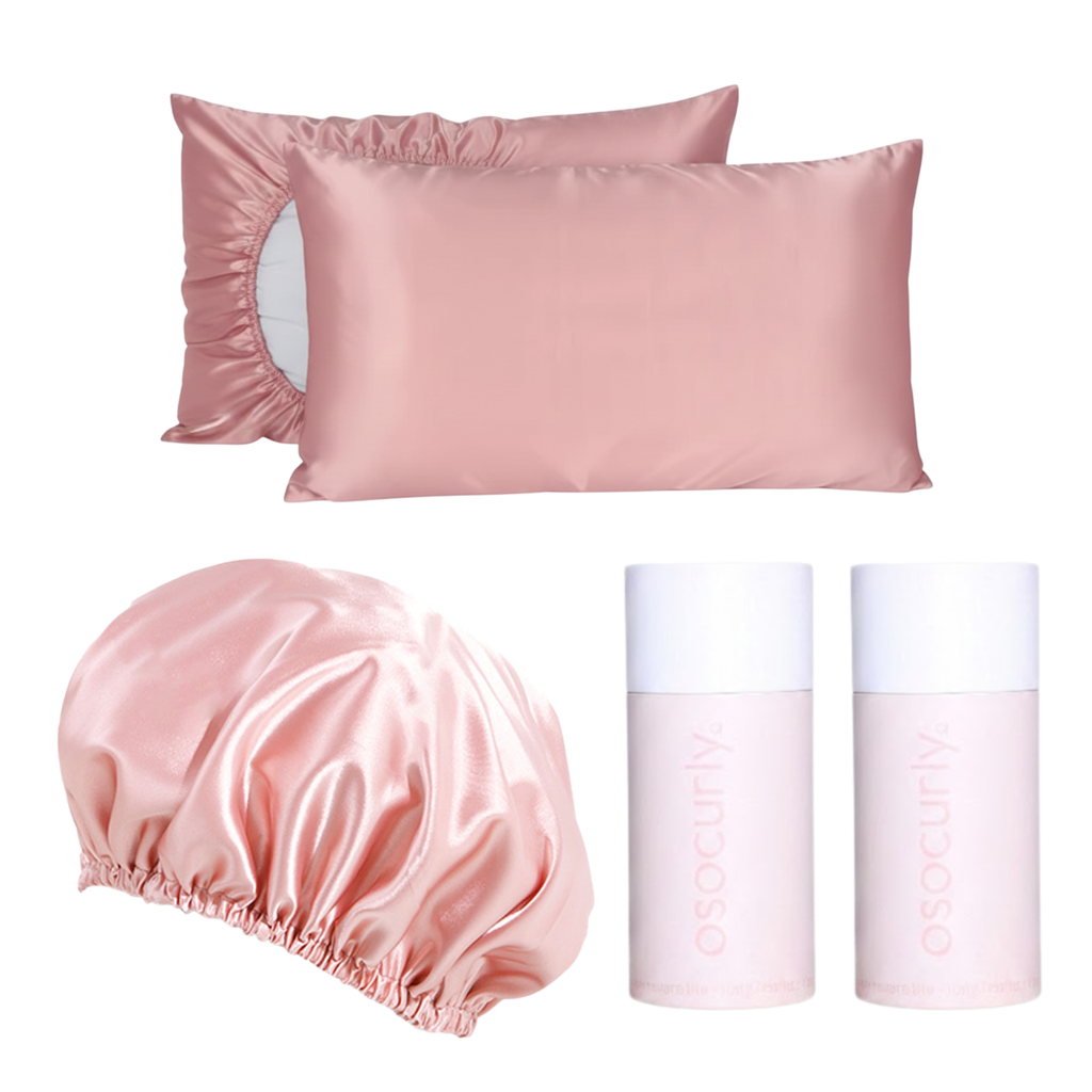 Reversible Satin Pillowcase & Bonnet Bundle for Curly Hair | O So Curly